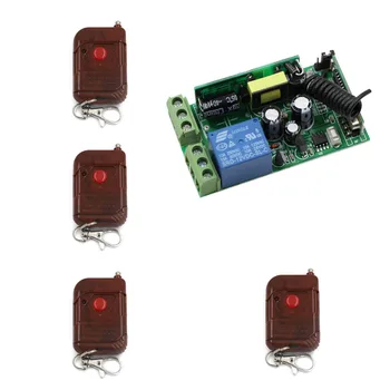 

AC85V 110V 220V 250V 10A 1CH RF Wireless Remote Control Lighting Switch 4Transmitter+Receiver for Lamp& Other Eletrical Products