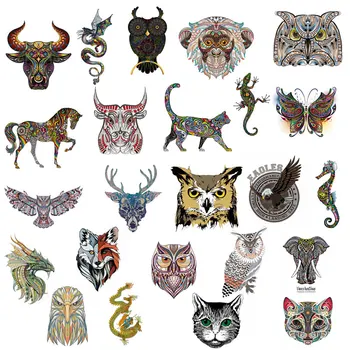 

ZOTOONE Cartoon animal patch paste heat transfer vinyl owl elephant butterfly costume DIY micro chapter hot press patch sticker