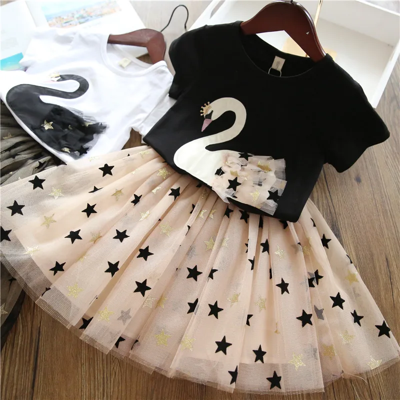 

Summer Flamingo Dresses For Princess Girl Dress 2-7 Year Birthday Party Children Costume Kid Clothes robe princesse enfant fille