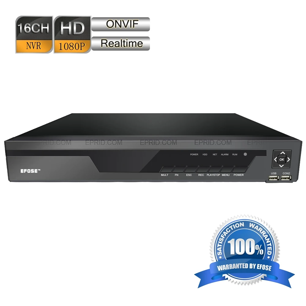 

EFOSE FO-6216NB-E4 16 Channel HDMI 1080P Real-Time ONVIF 1.5U Network Video CCTV NVR
