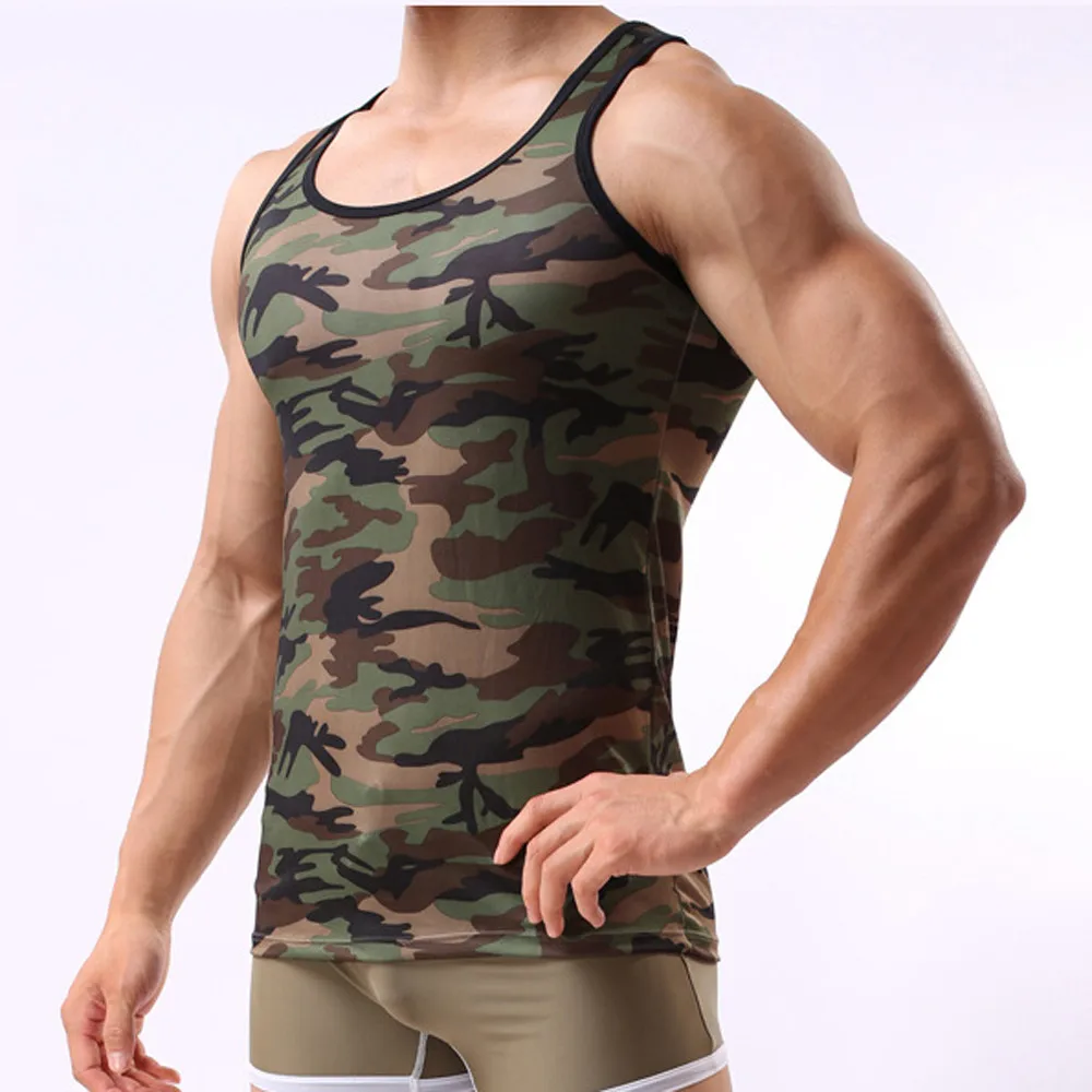 

2019 Men Fashion Military Sleeveless Men's Camouflage Vest Sportswear Tank Top Dress Shirt Brand Men Clothing Soft Comfortable