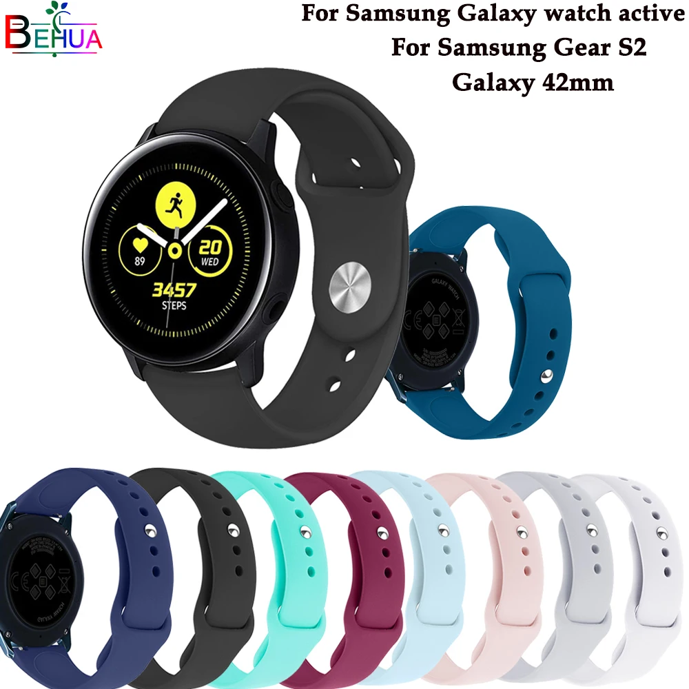 Galaxy watch active 2 ремешок для часов ремешок для samsung Galaxy 42 мм/gear S2 силиконовый спортивный ремешок на запястье для Galaxy watch active