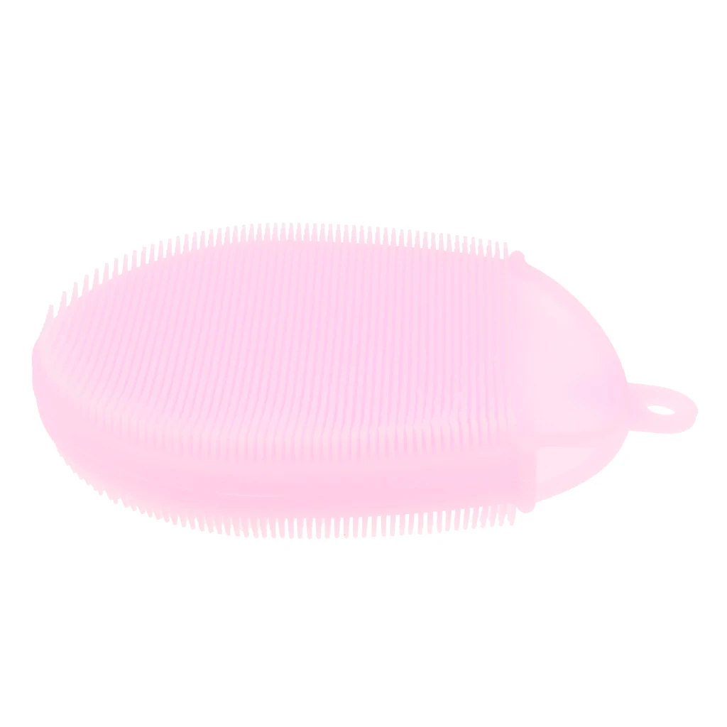 Silicone Massage Bath Glove Brush Shower Exfoliating Body Massage Scrubber Red / Orange / Pink / Blue