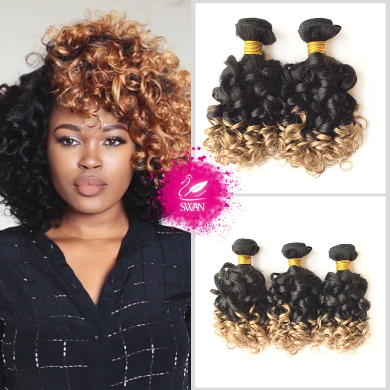 Swan Hair 3 Bundle Indian Spiral Curly Virgin Hair Weave 9a Grade