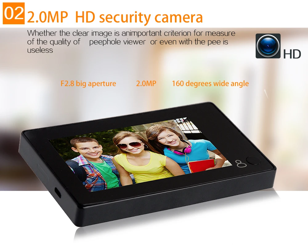 Бесплатная доставка 4,3 дюймов монитор видеонаблюдения умный глазок двери зритель для охранной сигнализации HD Камера литиевая батарея