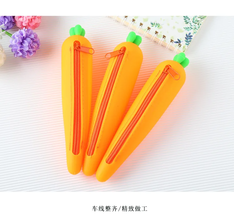 6 шт. Милая морковная ручка сумка креативная индивидуальность, Студенческая сумка для канцелярских принадлежностей, простая и маленькая, свежая коробка для карандашей корейские канцелярские принадлежности