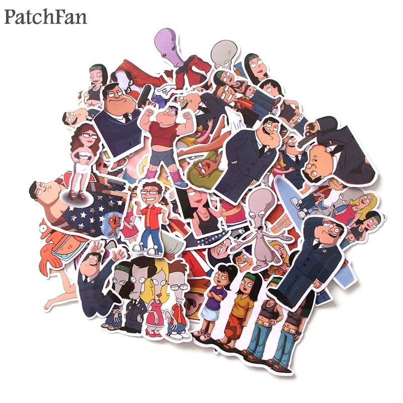 

Patchfan 55pcs American Dad cartoon Kids Toy Sticker for DIY scrapbooking album Laptop Phone notebook decal Sticker A1769