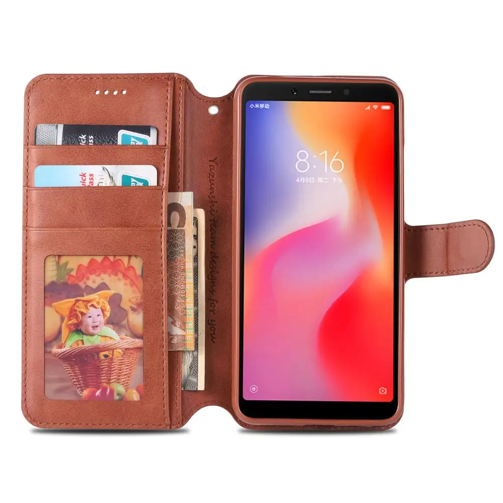Чехол для Xiaomi Redmi 6 Y3 Note7 Pro Роскошный кожаный бумажник флип кейс Note5 5 Plus a2 Lite чехол с