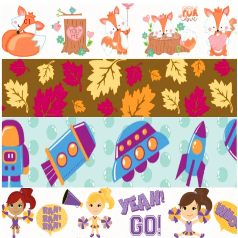 

pick color size 16 25 38 50 75 mm width Baby Children Printed polyester Grosgrain Ribbon or Satin Ribbon B19