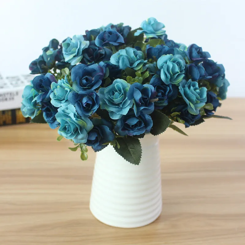 Austin 15 heads Autumn Fake Silk Flowers Artificial Rose Wedding Party Home Decor Flower Arrangement (7)
