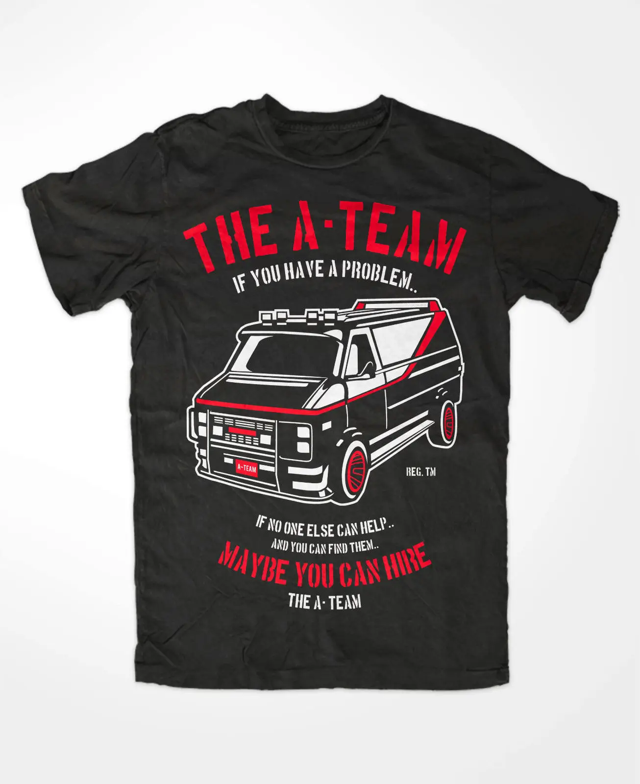 

T-Shirtr Novelty Cartoon T Shirt The A-TEAM Auto Car T-Shirt FUN TV Serie Film Mr.T. Hannibal Murdock Face B.A. Movie Shirt