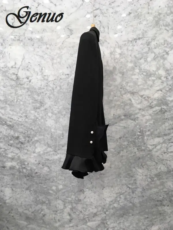 Women Blazer Lotus Leaf Pearl Ladies Blazer Jacket Double Breasted Womens Blazers Long Sleeve Suit Coat Slim Women Tops