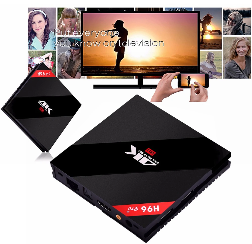 

H96 Pro+ 4K HD TV HDMI Video Box Media Player 2G/3G+16G 3G+32G Octa Core Android 7.1 Bluetooth 4.1 5G WiFi iOS Phone Adapter