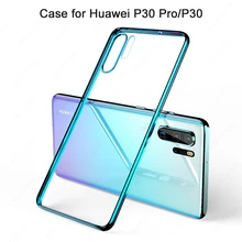 Ultra Thin Fashion Soft Silicon Clear Transparent Phone Case for Huawei P30 Pro 3D Laser Plating Luxury Cover For Huawei P30