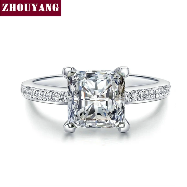 Silver Color Cubic Zirconia Bijoux Fashion Wedding & Engagement Ring Jewelry For Silver Color Cubic Zirconia Bijoux Fashion Wedding & Engagement Ring Jewelry For