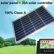 40 Вт поликристаллическая солнечная панель+ 20A блок управления установкой на солнечной батарее, полной производственной мощности класс A Панели солнечные, для детей возрастом от 12 v батарея