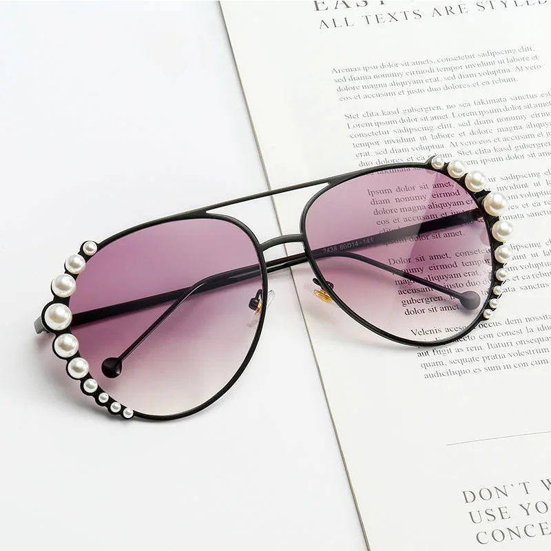 Personality Pearl Sunglasses Women Fashion Sunglasses Driving