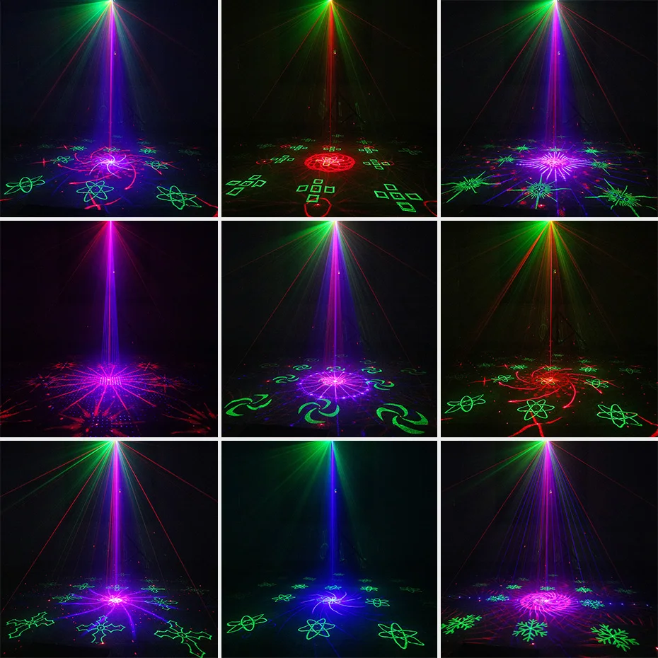 ALIEN Remote 128 patrones RGB DJ láser proyector escenario efecto de iluminación discoteca fiesta de Navidad vacaciones Luz de espectáculo con 3 W LED azul - 5