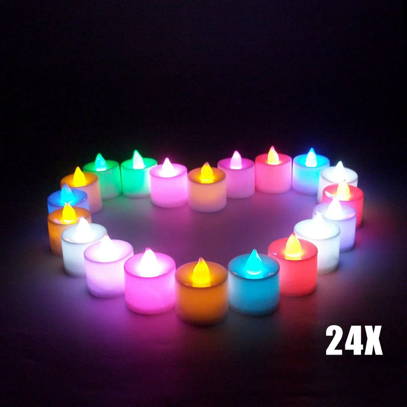 

24Pcs Floating Flameless LED light Candles Light for Wedding Decoration Lamp MDP66