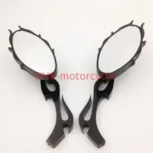 Motorcycle Flame style rearview mirror for any cruiser chopper custom BLACK