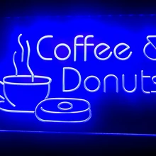 I310 открытый кофе и пончики кафе бар NR светодиодный неоновый светильник знак