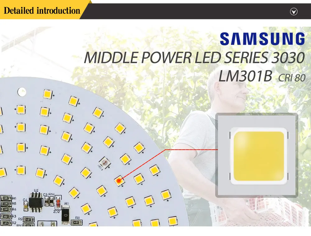 Беспилотный ac 220v Светодиодный светильник для роста квантовой платы LM301B чип полный спектр 100 Вт samsung 3000 K, 660 нм темно-красный для овощей/цветения