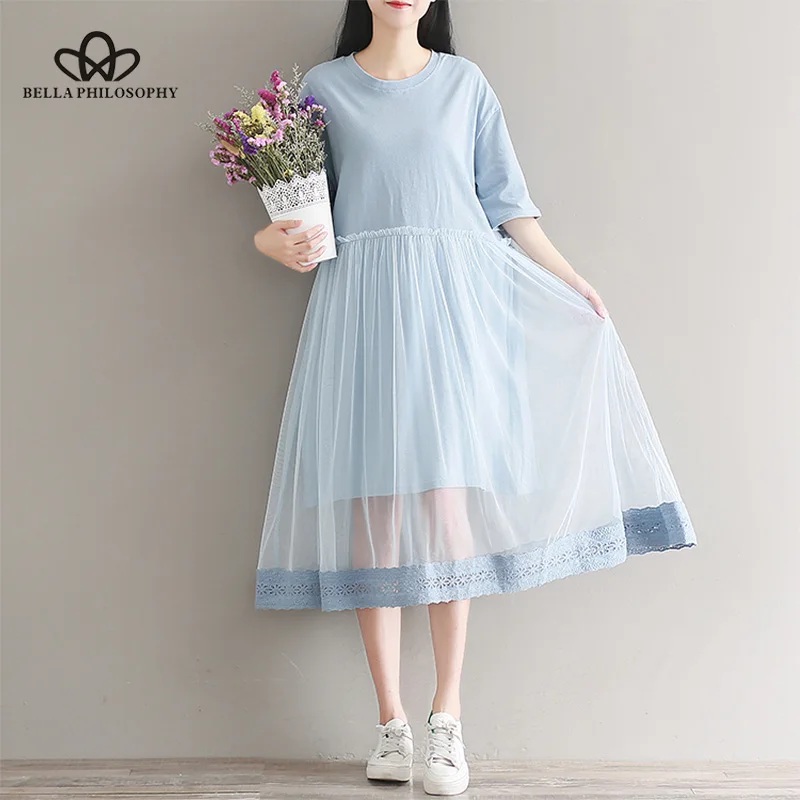 Wonder 2018 new Women Lace Patchwork A-line Dress O-neck Solid Elegant Party Dress 2018 Autumn Office Women Dress Hollow out