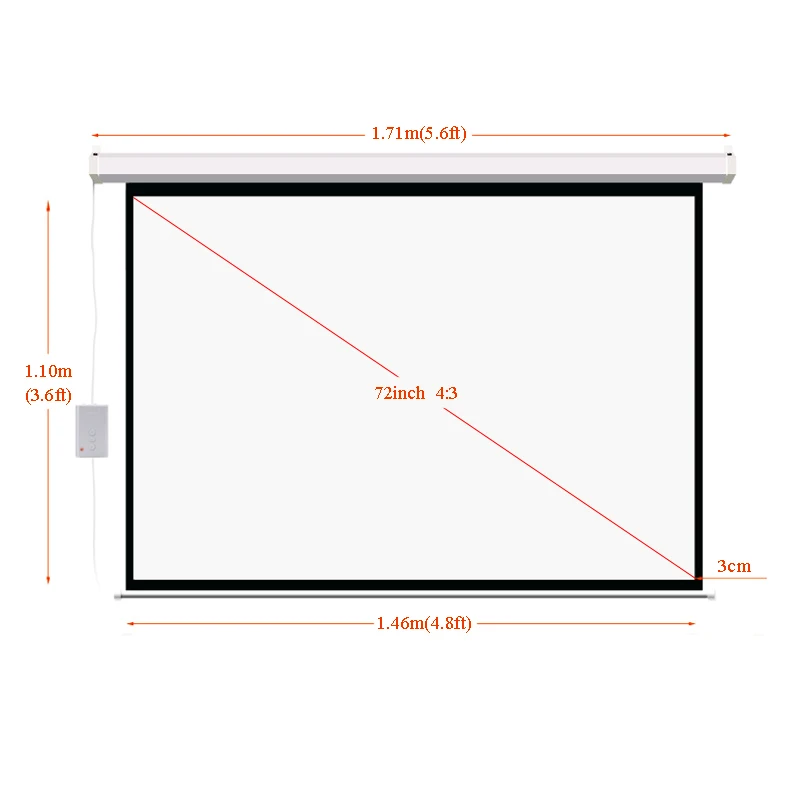 Экран для проектора с электроприводом экран Светодиодный Тора LED LCD HD 72 84 100 дюймов