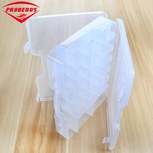 Высокая прочность 29.5*20.5*6.2 см Пластик Рыбалка коробка отсеков Двусторонняя Рыбалка приманки снасти Box прозрачный видимый коробка