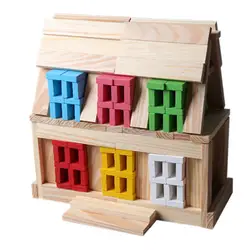 150 шт. деревянные блоки головоломки интеллект игрушки деревянные строительные модели материалы строительные блоки креативные