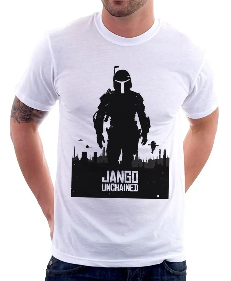 Boba Unchained Django Fett джедай Йода белая футболка 9584 Повседневная принтованная Футболка