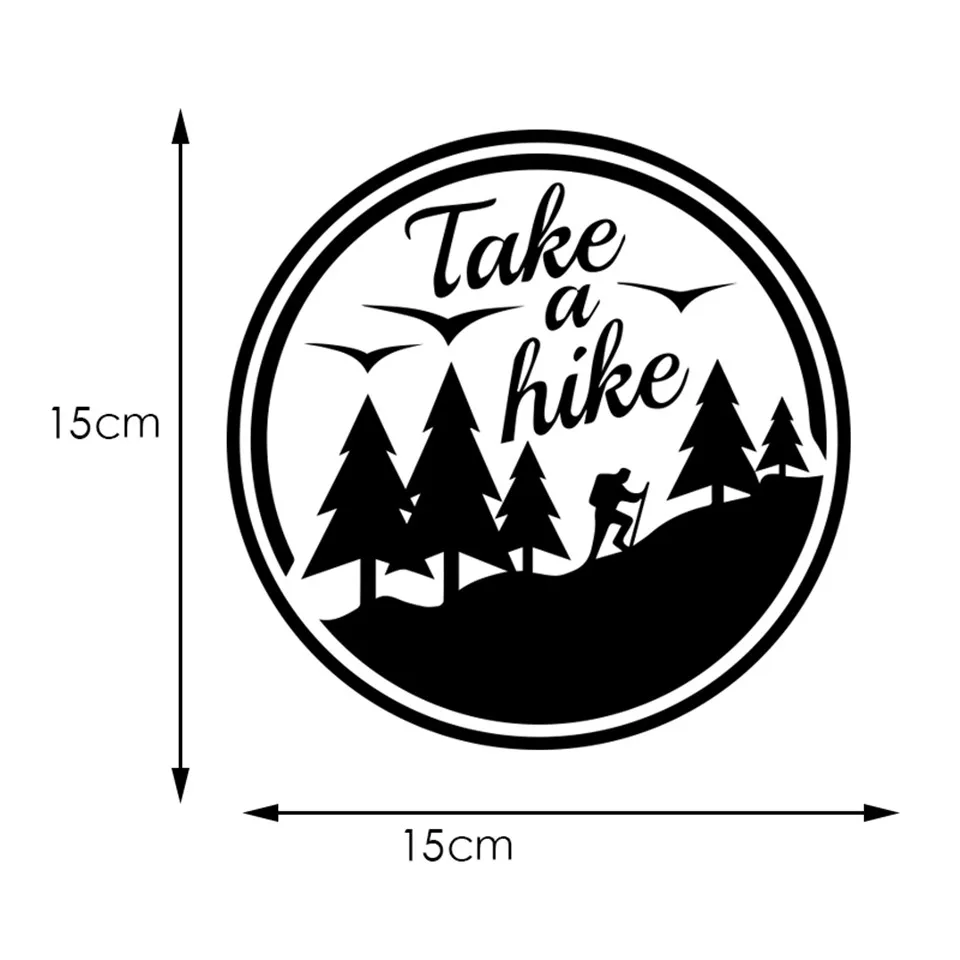 Car Styling Take A Hike Car Caravan Camper Van Laptop Camping Adventure Vinyl Decal Car Sticker BlackSilverLaser 1515cm (1)