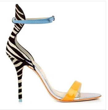 

New Design Ankle Wrap Women High Heel Sandal Shoes High Heels Trends Mixed Colors Leopard Print Sexy Shoes