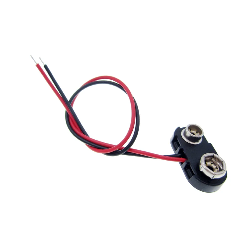 10 Pz 9 V Battery Snap-On Connettore Della Clip Connettore Della Clip Con Il Supporto Del Cavo Di Legare Leads Cord Nuovo