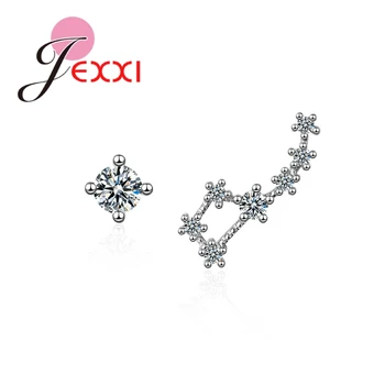 

Special Design 2 Different Shape Hot Selling 925 Sterling Silver Clear Cubic Zirconia Women Ladies Stud Earrings Jewelry Crystal