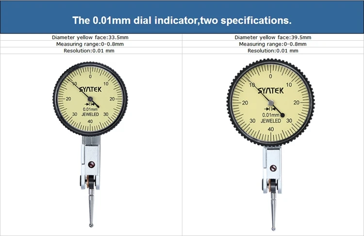 Циферблат индикатор 0,01 мм противоударный аналоговый циферблат рычаг тест 0-0,8 мм циферблат индикатор микрометр измерительные инструменты диаметр 39,5 мм