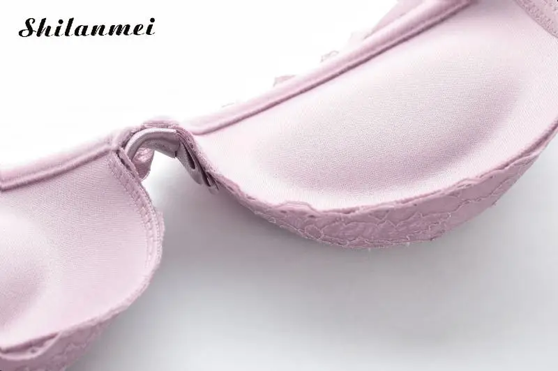 Elegant Woman Lace 3/4 Cup Push Up Bra And Panties Brief Set Convertible Straps Female Pink Daily Lingerie Set