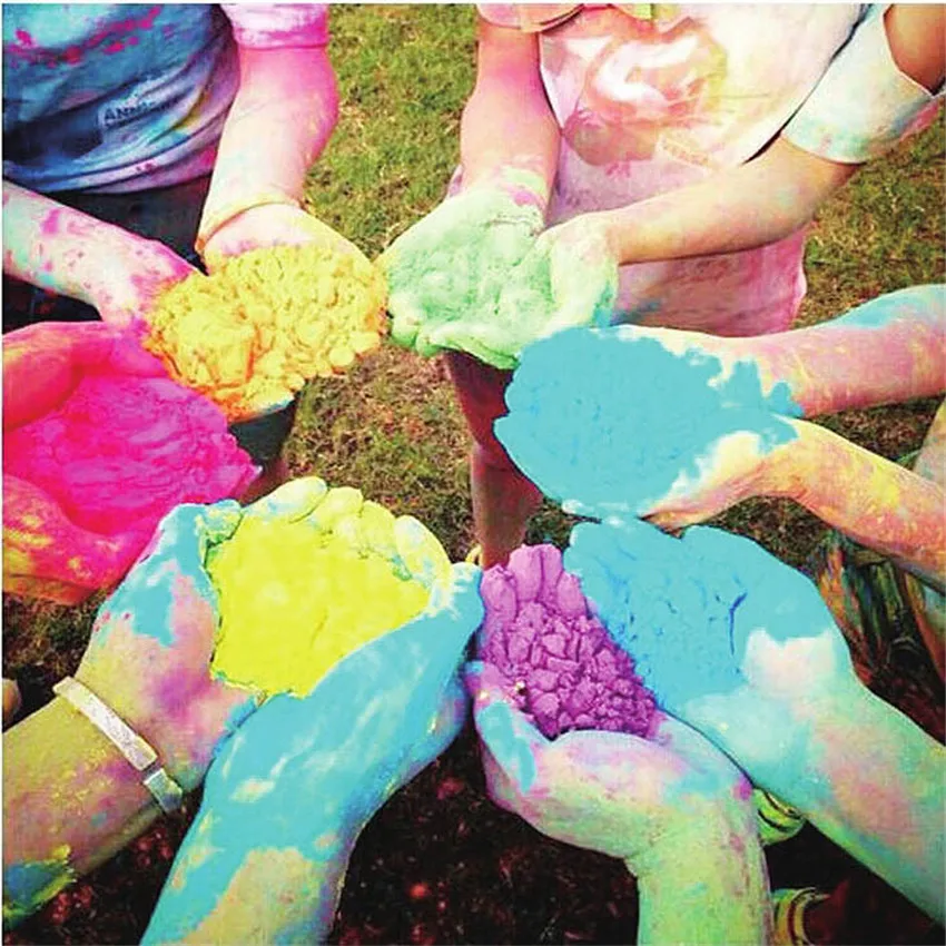 Цветные пудры для Holi 1 шт. 100 г/пакет вечерние новые праздничные радужные