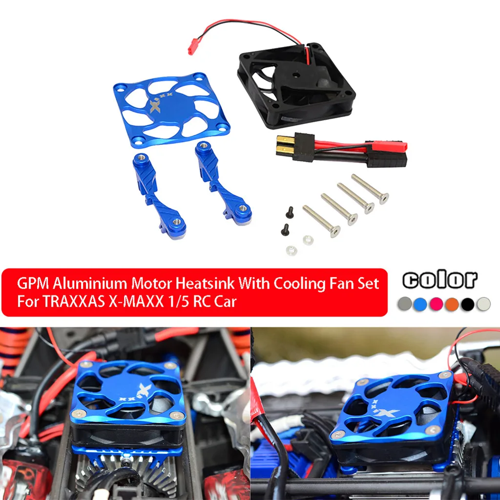 

GPM Aluminium Motor Heatsink With Cooling Fan Set For TRAXXAS X-MAXX 1/5 RC Car parts Accessories