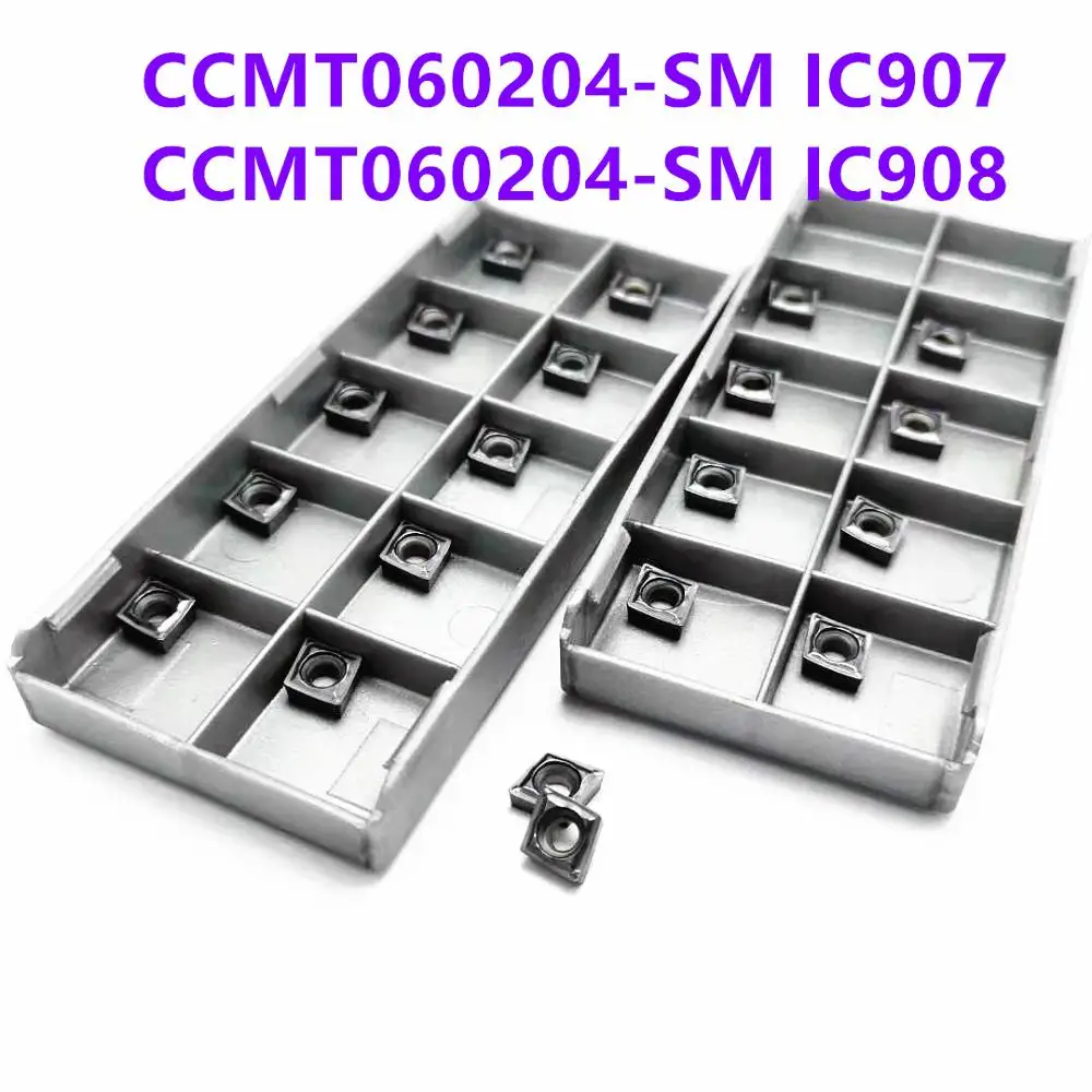 

Tungsten Carbide CCMT060204 SM IC907 908 Turning Carbide Inserts Internal Turning Tool Blade CNC CCMT 060204 Lathe Metal Tool