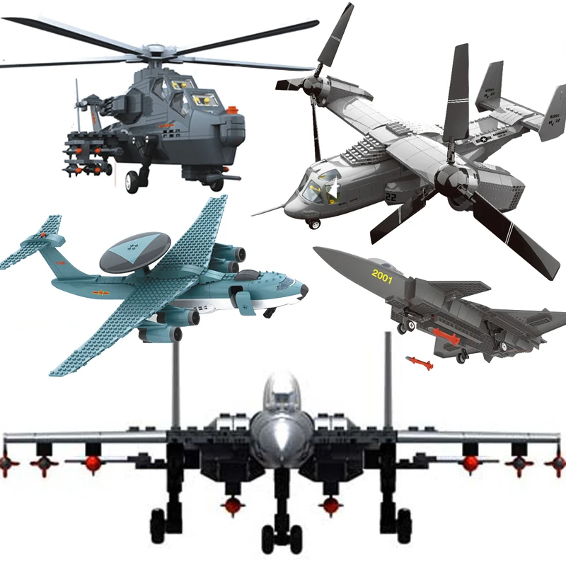 

Wange Modern War compatible legoed military planed gunship fighter sets model building blocks jets child kids toys brick technic