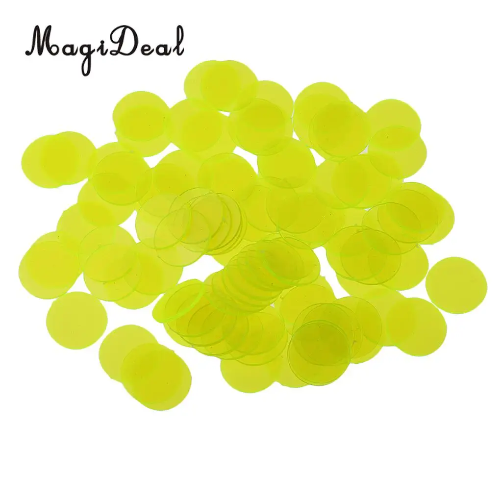 MagiDeal 100Pcs/Pack 3/4 Inch Plastic Bingo Chips Translucent Design for Classroom Carnival Bingo Games Funny Party Club Acce 