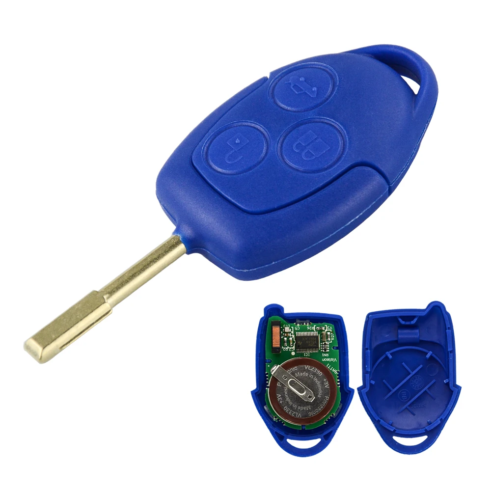 1PC SMART BLUE KEY HOUSING COVER WITH KEY FOR FORD TRANSIT MK7 ACCESSORIES 