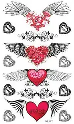 Временная татуировка наклейка на талию Крыло ангела сердце любовь тату наклейка s вспышка тату Поддельные Татуировки водостойкая Живопись