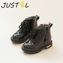 JUSTSL/ботинки для девочек и мальчиков; коллекция года; зимние детские вельветовые ботинки; Ботинки martin; зимние ботинки