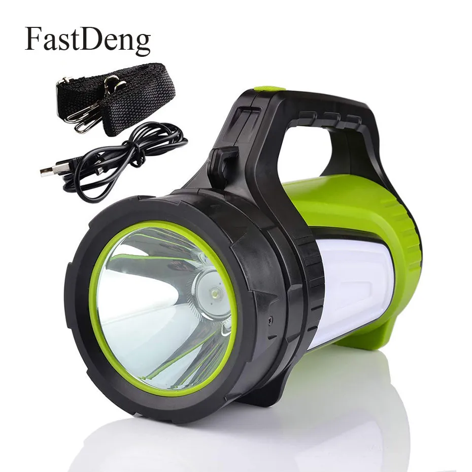 Linterna LED con reflector portátil recargable USB 20W batería incorporada de 6000mAh reflector mul