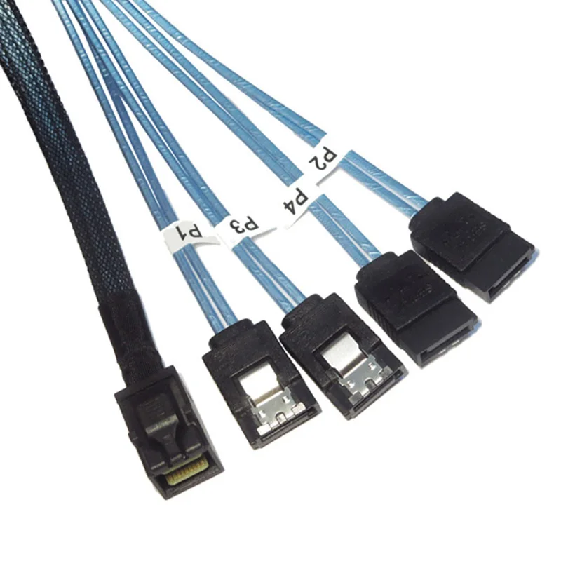 

Бесплатная доставка, 12G MiniSAS HD SFF-8643 к 4 SATA 3,0 кабель для вентилятора SFF8643, хост к 4 SATA