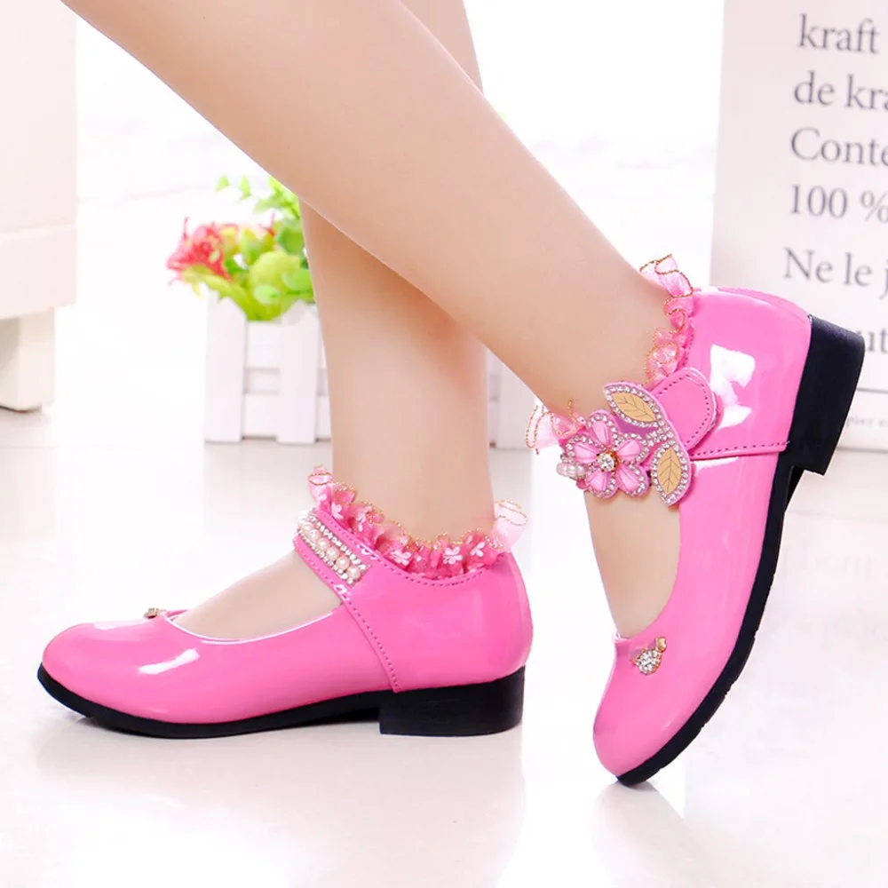 2019 girl crystal pearl sandals princess shoes sandals kids sneakers girls shoes jelly sandals summer sandals for girls 40J23 (9)