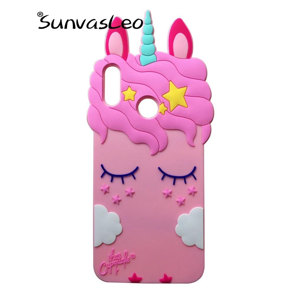 

For Huawei Y9 2019 3D Animal Carrtoon Pretty Unicorn Soft Silicone Case Phone Back Cover Skin Shell Fundas For Huawei Honor 8X