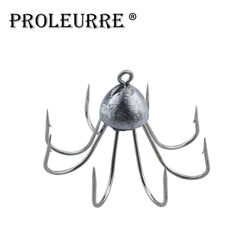 1pcs Fishing Hook Bait Barb Fishhook Lure Tackle Box Size Carbon Steel eight claw hook Fishing gear accessories of Octopus hook